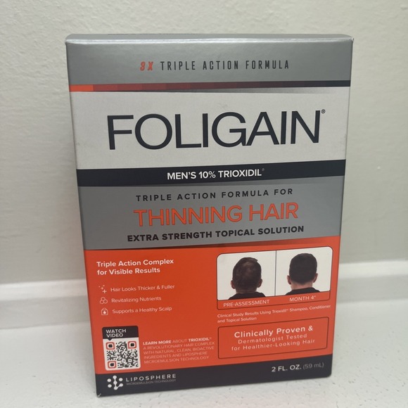 FOLIGAIN Triple Action Complete Formula Thinning Hair Men 10% Trioxidil 2fl oz - Picture 1 of 2